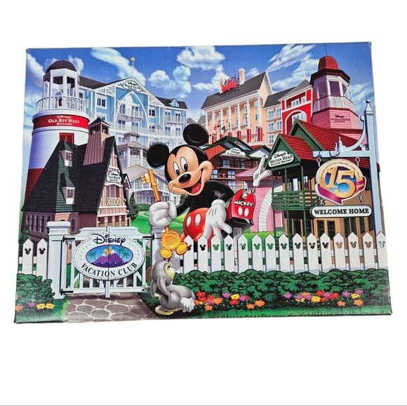 Disney Vacation Club 2007 15th Anniversary Commemorative Canvas Art Print 11x14 - Picture 1 of 6
